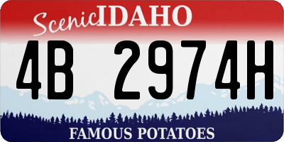 ID license plate 4B2974H