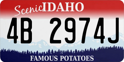ID license plate 4B2974J