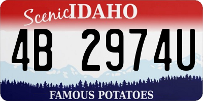 ID license plate 4B2974U