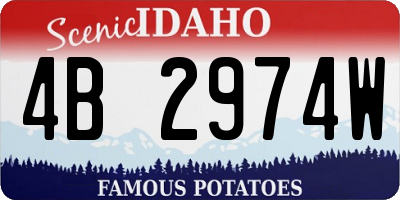 ID license plate 4B2974W