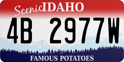 ID license plate 4B2977W