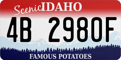 ID license plate 4B2980F