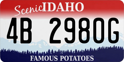 ID license plate 4B2980G