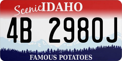 ID license plate 4B2980J