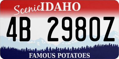 ID license plate 4B2980Z