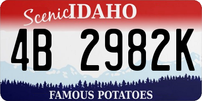 ID license plate 4B2982K