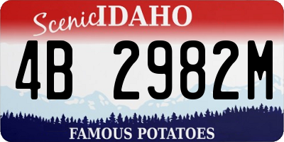 ID license plate 4B2982M
