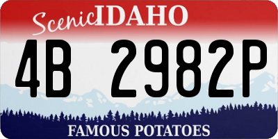 ID license plate 4B2982P