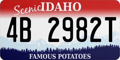 ID license plate 4B2982T