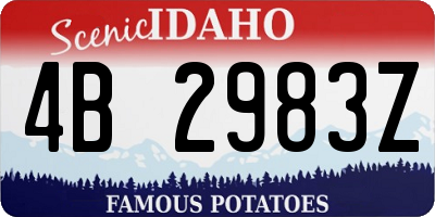 ID license plate 4B2983Z