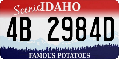 ID license plate 4B2984D