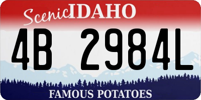 ID license plate 4B2984L