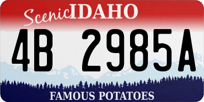ID license plate 4B2985A