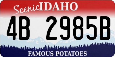 ID license plate 4B2985B