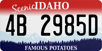 ID license plate 4B2985D
