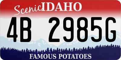 ID license plate 4B2985G