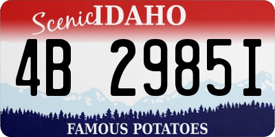 ID license plate 4B2985I