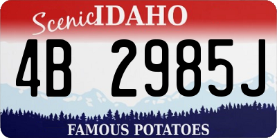 ID license plate 4B2985J