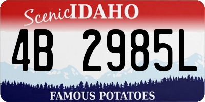 ID license plate 4B2985L