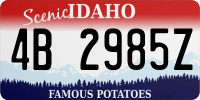ID license plate 4B2985Z