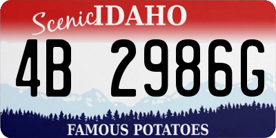 ID license plate 4B2986G