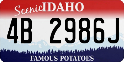 ID license plate 4B2986J