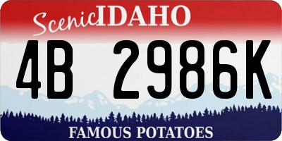 ID license plate 4B2986K