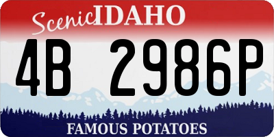 ID license plate 4B2986P