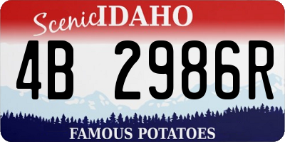 ID license plate 4B2986R