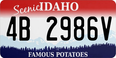 ID license plate 4B2986V