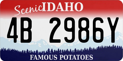 ID license plate 4B2986Y