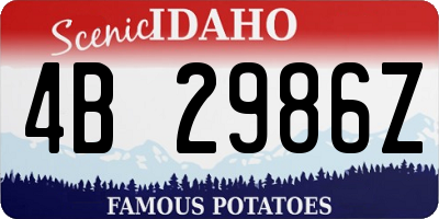 ID license plate 4B2986Z