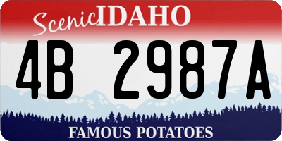 ID license plate 4B2987A