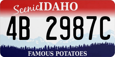 ID license plate 4B2987C