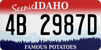 ID license plate 4B2987D