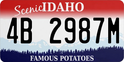 ID license plate 4B2987M