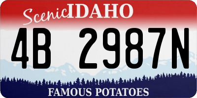 ID license plate 4B2987N