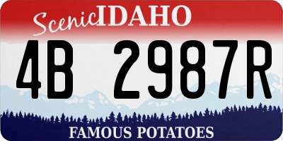 ID license plate 4B2987R