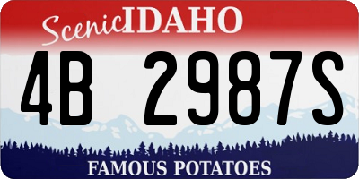 ID license plate 4B2987S