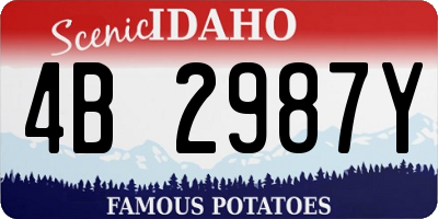 ID license plate 4B2987Y