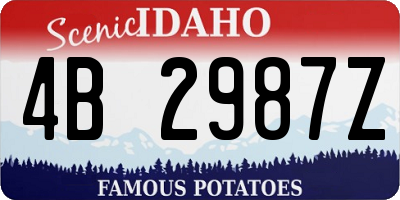 ID license plate 4B2987Z