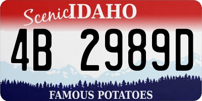 ID license plate 4B2989D
