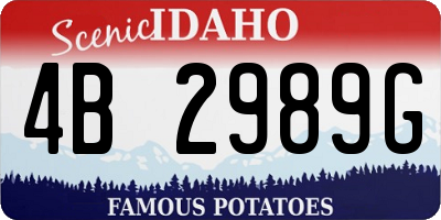 ID license plate 4B2989G