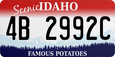 ID license plate 4B2992C