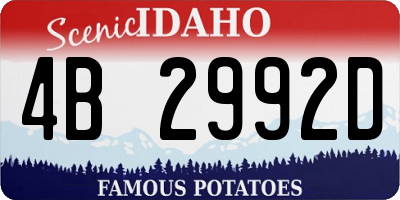 ID license plate 4B2992D