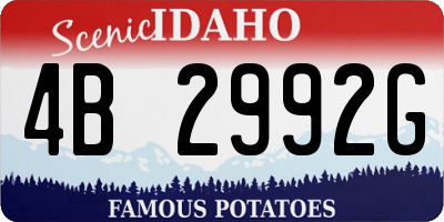 ID license plate 4B2992G
