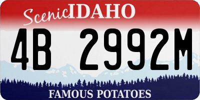 ID license plate 4B2992M