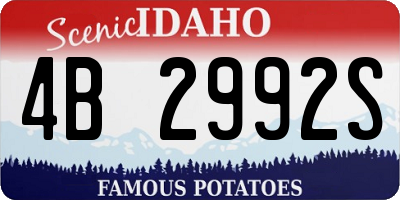 ID license plate 4B2992S