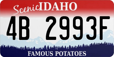 ID license plate 4B2993F