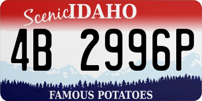 ID license plate 4B2996P